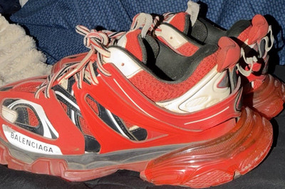 Balenciaga Track Men s Lace-Up Sneakers Red/White/Black