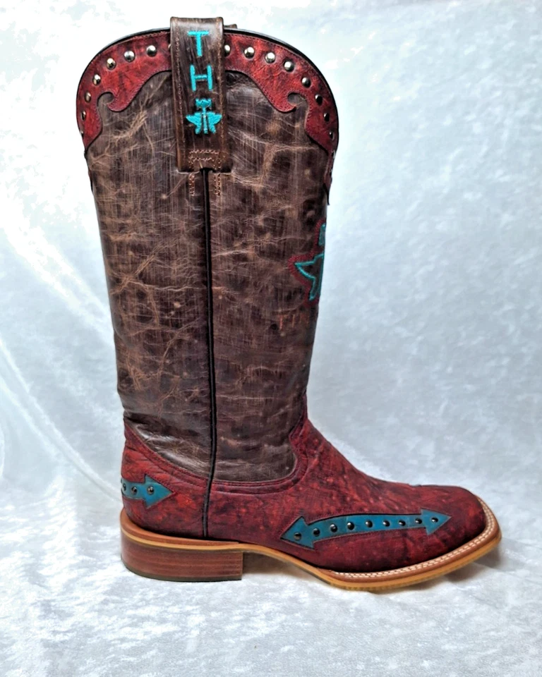 Олово Haul наконечник стрелы женские ботинки 76089 Мексика размер 8,5 бордовый бирюзовый новый - Изображение 4 из 4