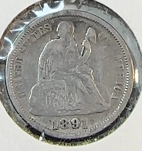 1891 Seated Liberty Dime Nice Original VF/XF Details CHRC