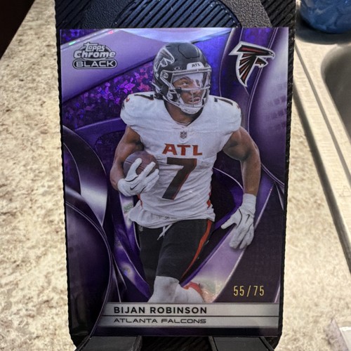 Topps 2025 Chrome Black Bijan Robinson Atlanta Falcons #4 Serial 55/75