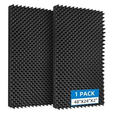1 Pcs Sound Proof Foam Panels 48" 24" 2" Quick-Recovery Soundproof 1Pack Black