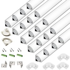 Led Strip Aluminum Channel 20Pk V Shape Diffuser Track Kit 3.3Ft Milky Cover