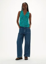 Whistles  Teal Diagonal Snake Vest Top, Size UK12, New With Tags