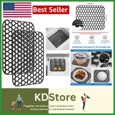 TOOVEM 2-Pack Silicone Sink Mats - Non-Slip, Heat-Resistant Sink Protectors