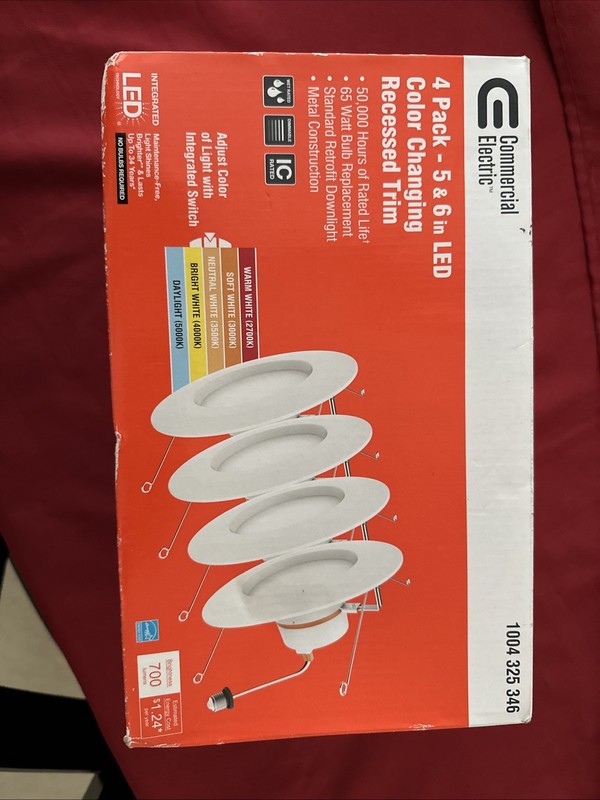 NEW Commercial 5/6 in White Integrated LED Energy Star Color Changing Recessed .
