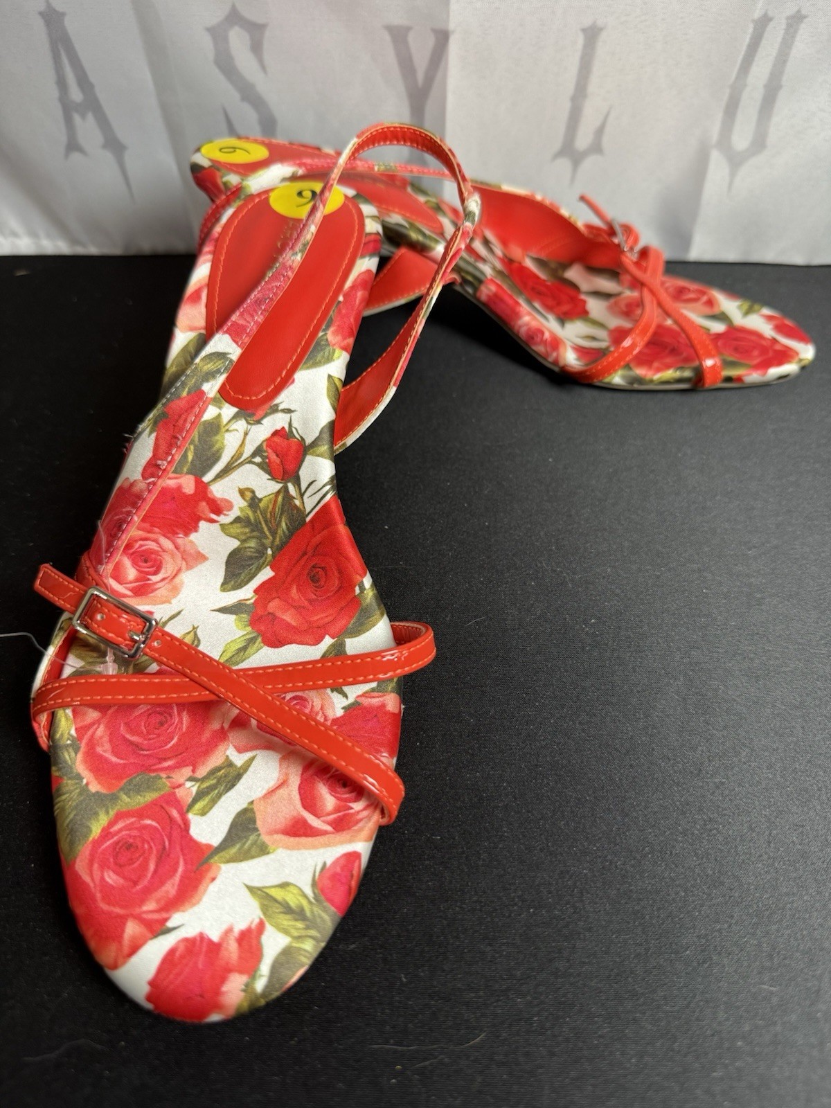 Marc Fisher Red Flora Slingback Feren2 Open Toe Kitten Heel Women’s Size 9M