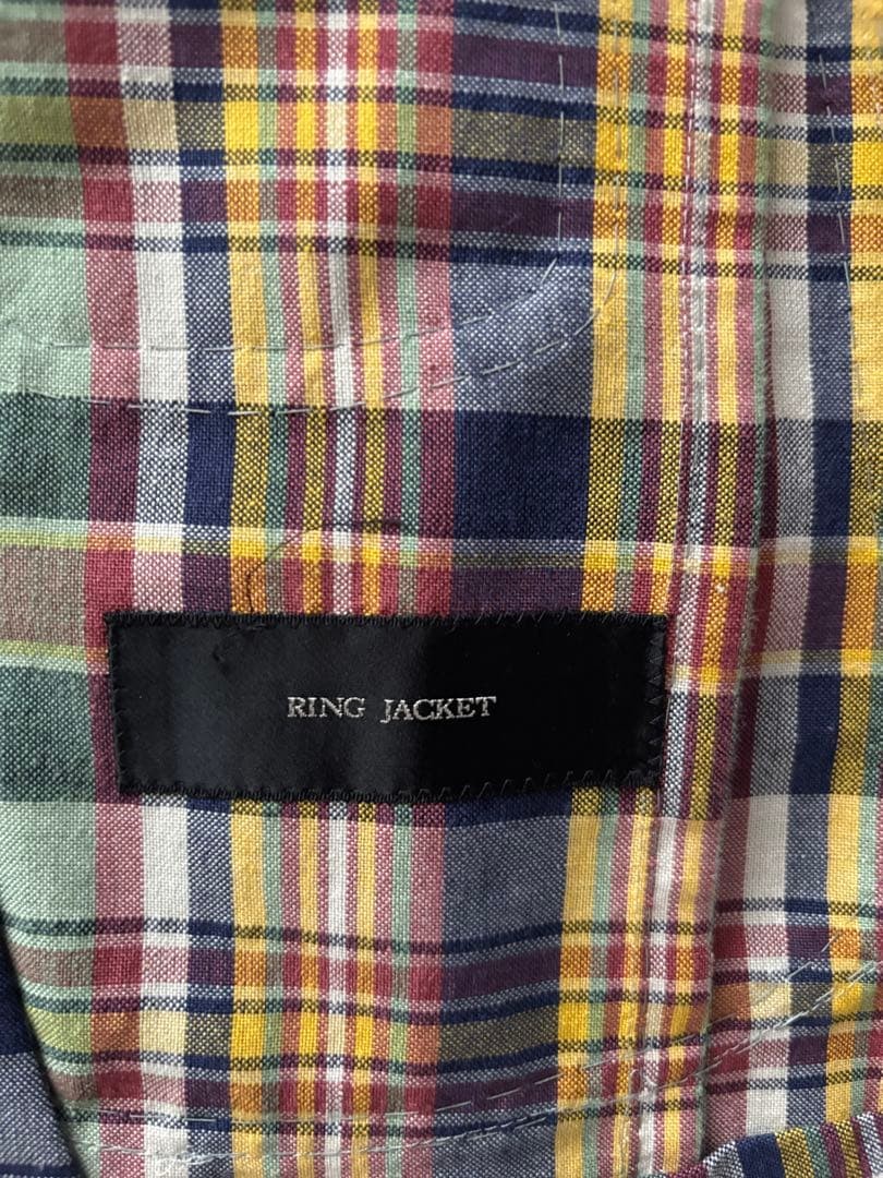 RING JACKET Check Pattern Tailored Jacket 42 made… - image 3