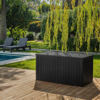 Keter 170 Gal. Resin Deck Box Large Indoor/Outdoor Storage Free Shipping
