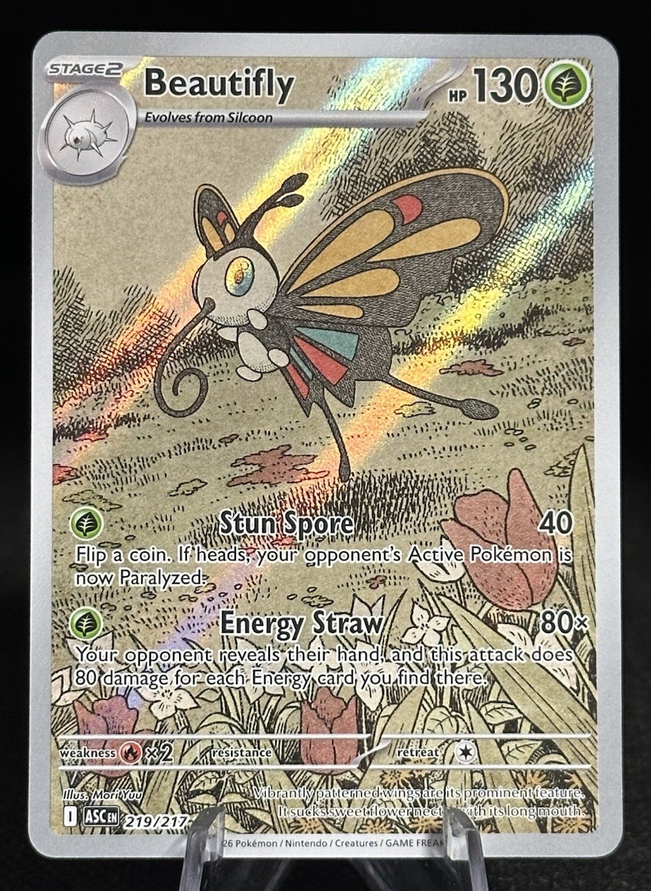 Beautifly #219/217 Ascended Heroes Pokemon Full Art Rare Holo NM Near Mint Card