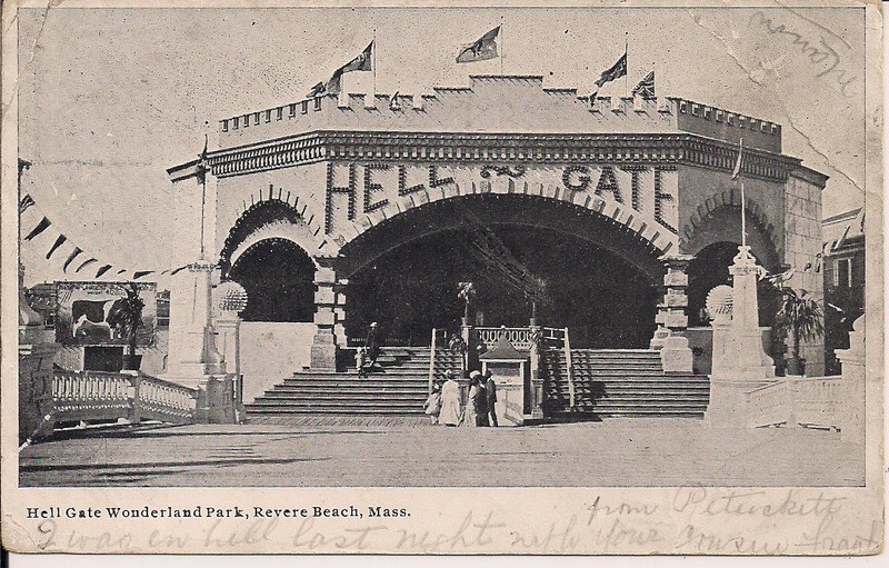 Revere Beach MA Wonderland Amusement Park 1906 "Hell Gate" HURT CARD