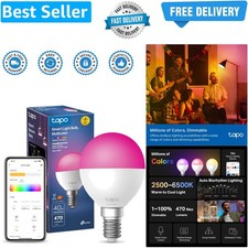 L430P, E14 Smart Bulb,Alexa Light Bulbs with Millions Colours,470 Lumens,Dimm...