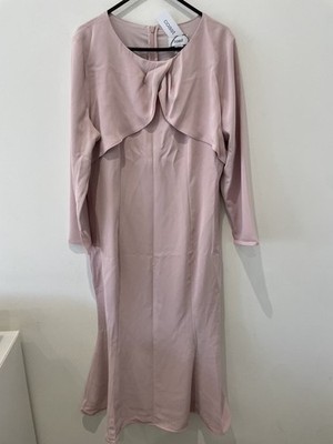 Coast Tulip Bodice Long Sleeve Midi Dress Size 10 Nude Blush Pink RRP £149