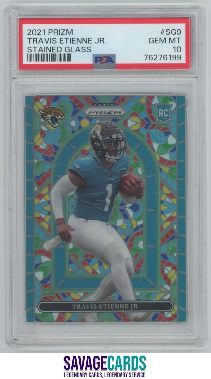 Travis Etienne Panini Prizm Stained Glass #SG9 Base