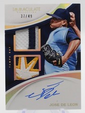 2017 Panini Immaculate Collection Jose De Leon SPR-JDL 37/49 Patch Auto