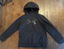 Under Armour Boys Hooded Sweatshirt, Black Size Youth Medium