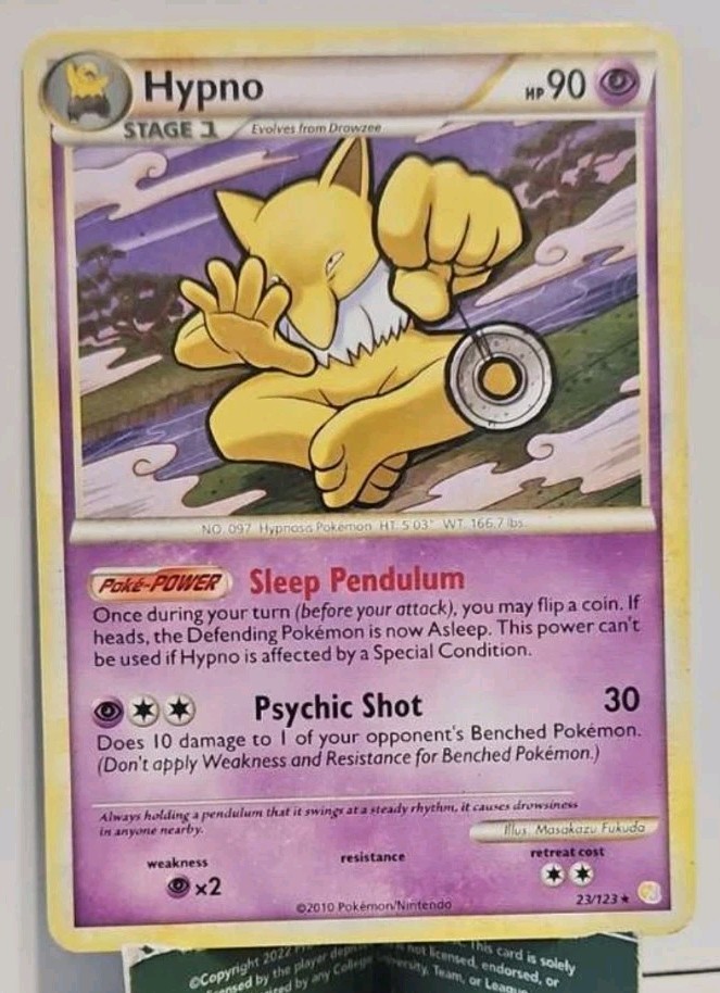 POKEMON - HYPNO 23/123 - HEARTGOLD SOULSILVER SET - RARE