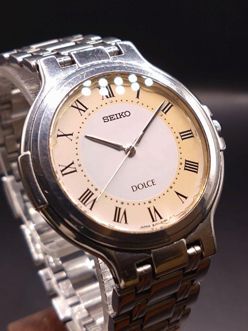 時計 SEIKO DOLCE 8J41-OAJ1 Seiko Dolce SACM150 8J41-0AJ0 Gold Kira-zuri Textured Dial