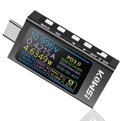 USB Tester USB C Messgerät 3,3V-40V 12A Digital Multimeter Ladestrom Spannung...