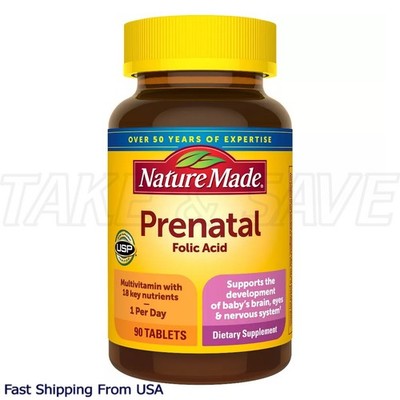 Nature Made Prenatal Multivitamin with Folic Acid 90ct   1 Pack   New 03/2027