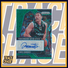 2024-25 Panini Prizm Euroleague Dimos Dikoudis Green Shimmer Autograph 19/25