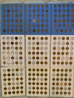 3 Lincoln Penny Coin Albums 1909 - 1940 & 170+ coins few mixed condition lot A15