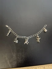 Vintage Limited Edition Disney Winnie The Pooh Sterling Silver 3D Charm Bracelet