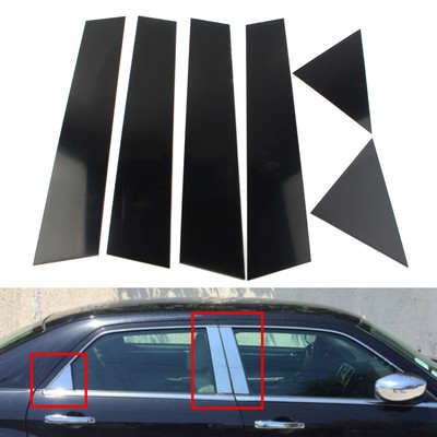 6x Für Chrysler 300/300C B+C Säulen Lackschutz Schwarz Säulenpfosten Folien Set