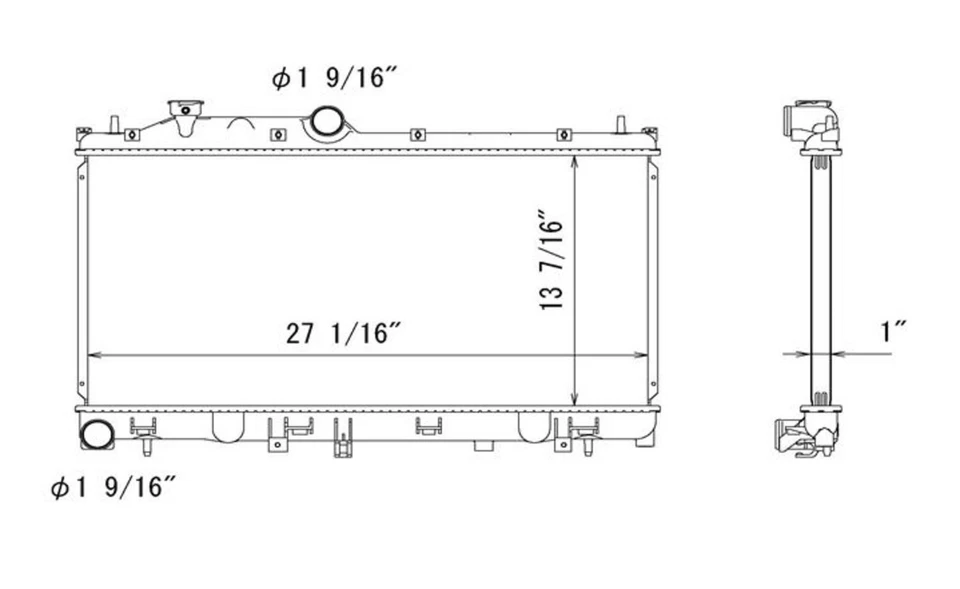 散热器适用于 14-15 斯巴鲁 Forester 2.0L H4 自动单排(带涡轮增压) — 第 3/3 张图片