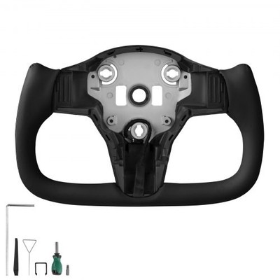 Steering Wheel for 2016-2023 Tesla Model 3,Carbon Fiber Steering Wheel D-Shaped