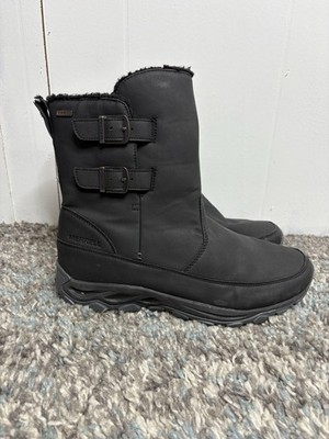 Merrell Boots Womens 9.5 Ice Cap Guide Mid Buckle Waterproof Fleece SHerpa Lined