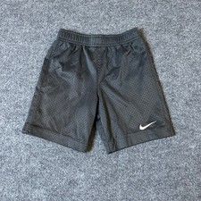 Nike Shorts Boys Size M 5-6 Black Mesh Athletic Activewear Elastic Waist Casual