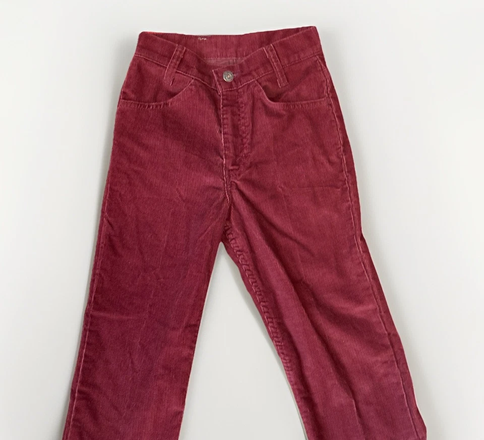 DE COLECCIÓN STOCK ANTIGUO Borgoña LEVI'S 719 NIÑOS PANA PIERNA RECTA 26 X 32 Estudiante Foto 2 de 4