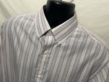 Vtg Etienne Aigner Men's Button Down Purple Stripe Shirt Sz 16 34/35 Business D3