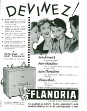 Publicité ancienne bloc laveur Flandria issue de magazine 1954
