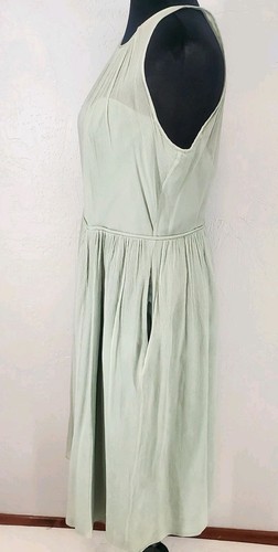 J. Crew 100% Silk Sage Green Sheer Lined Dress Size 10 - Picture 4 of 8