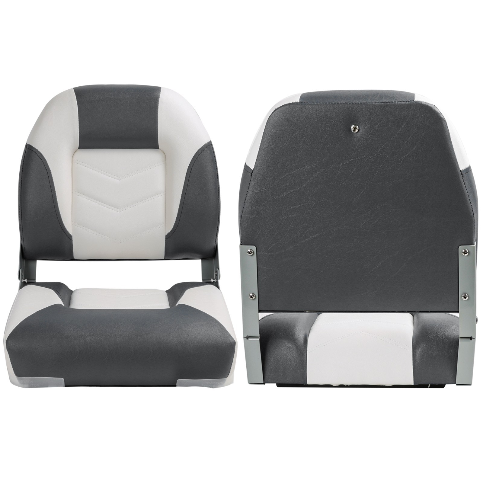 NORTHCAPTAIN Deluxe White/Charcoal Low Back Folding Boat Seat, 2 Seats
