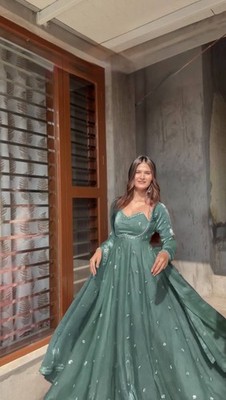 Gown Pakistani Salwar Kameez Ready To Wear Dress Suits Wedding Bollywood Party L