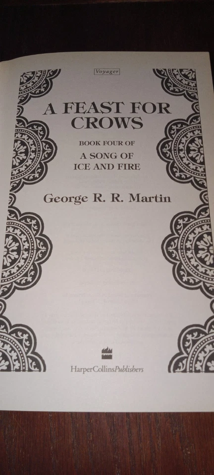 A Feast for Crows by George RR Martin (1st UK Edition, Voyager 2005 HCDJ) Rare Foto 3 de 4