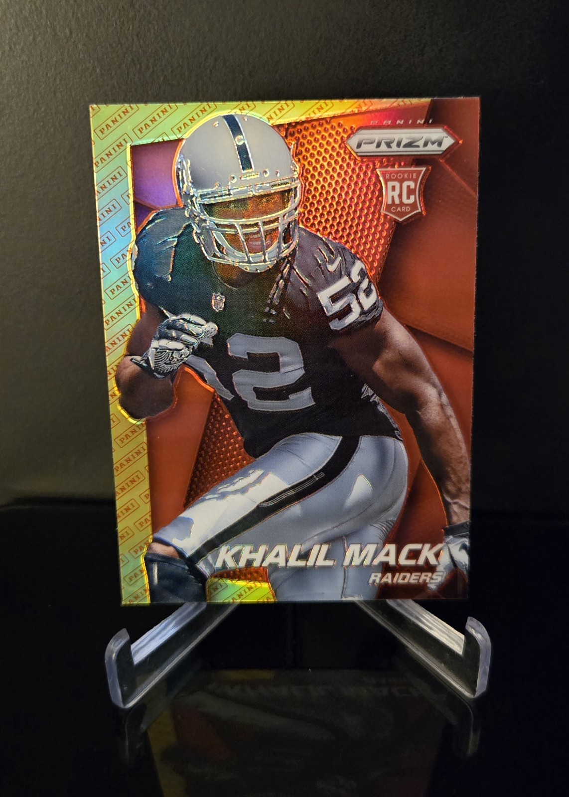KHALIL MACK RC 🔥 SP 2014 Panini Prizm Red & Gold Logo Rookie Card No. 218