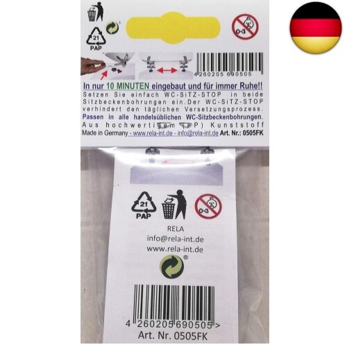 Rela WC-Sitz Stop Einsätze für WC-Sitze gegen Verschieben (6 mm + 8 mm) - Bild 6 von 6