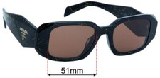 SFx Replacement Sunglass Lenses fits Prada SPR 17W-F - 51mm Wide