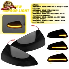 LED Dynamic Turn Side Signal Mirror Lights Lamp Smoked For Benz S204 W204 W639