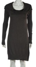 Max Studio Womens Dress Size M Brown Solid Sweater Knee Length Long Sleeve Rayon