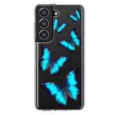 Mundaze Case for Samsung Galaxy S22 Turquoise Blue Morpho Butterflies