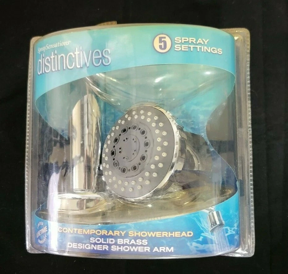 Cabezal de ducha contemporáneo Waxman Spray Sensations latón macizo con brazo cromado Foto 2 de 3