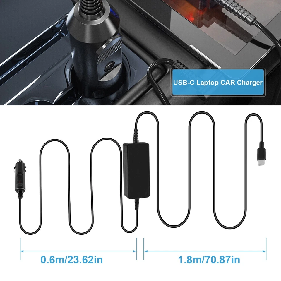 Cargador de coche para Apple MacBook Pro 13 13.3 A1706 A1708 MJ262LL/A MNF72LL/A USB-C Foto 2 de 3