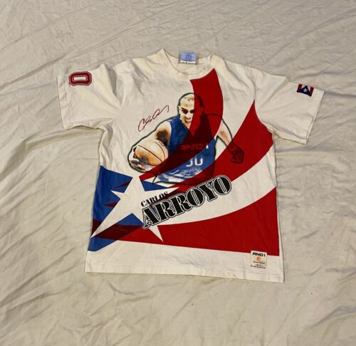 Carlos Arroyo T-shirt NBA Basketball/Reggae Singer Porto Rico Homme Taille Large - Photo 1/10
