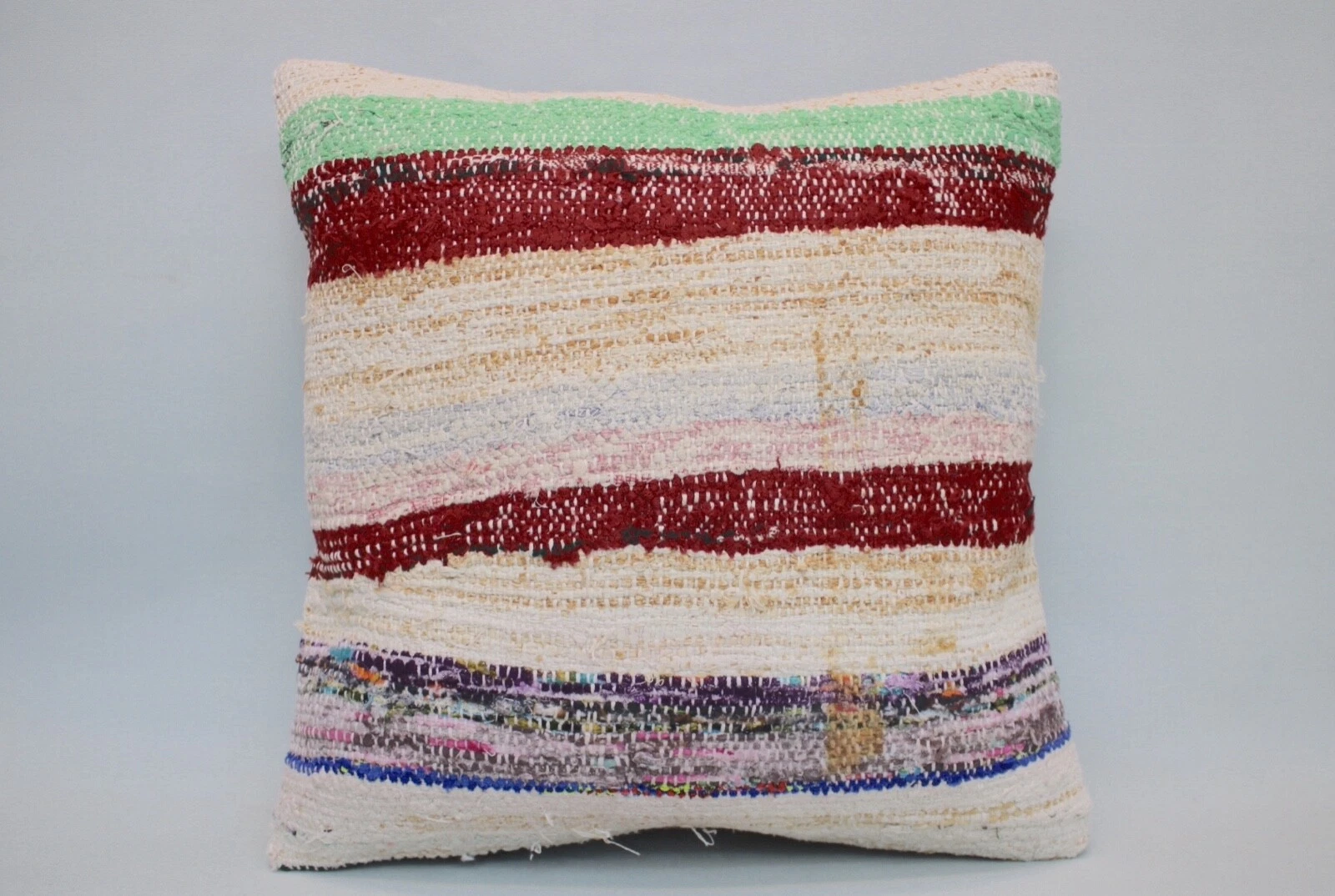 Kilim Pillow Cover, 16x16 in, Vintage Throw Pillow, Decorative Pillow Cushion