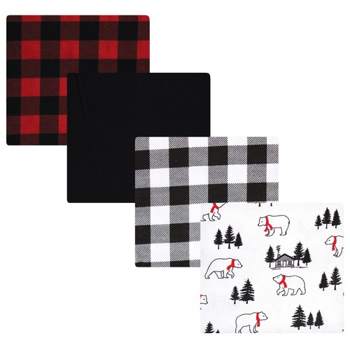 Hudson Baby Cotton Flannel Receiving Blankets Bundle - Brown Bear, 30x30 Inches