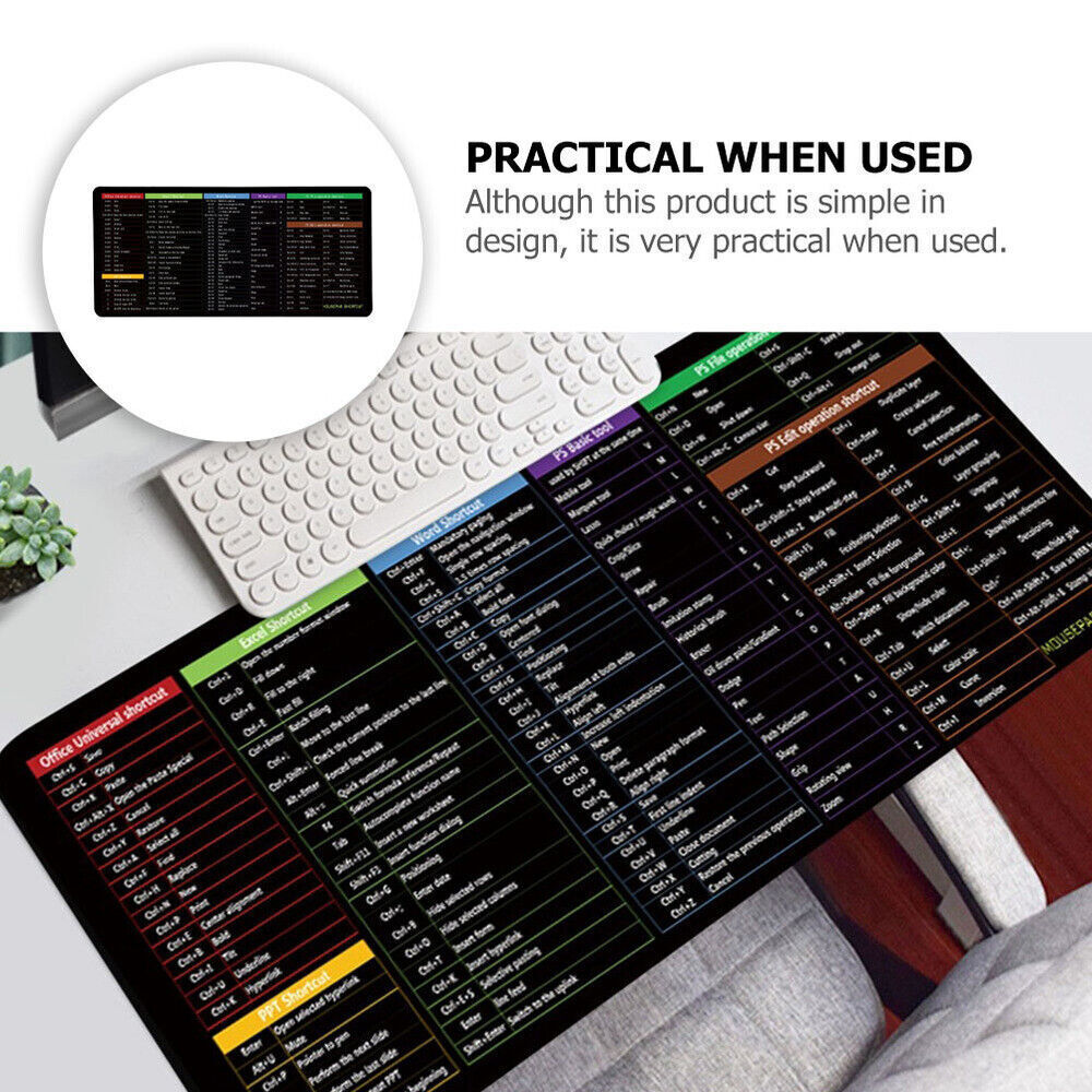 Excel Shortcuts Cheat Sheet Office Mouse Pad Keyboard Mats Desk Giant Excel Shortcuts Cheat Sheet Office Mouse Pad Keyboard Mats Desk Giant